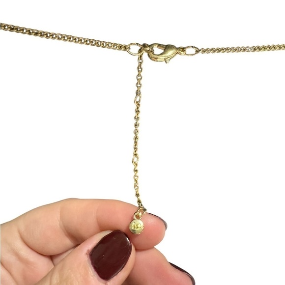 Lauren Conrad Gold Tone Light Mint Green Triangle Statement Necklace - Picture 3 of 3